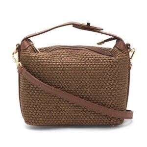 VIOLA CASTELLANI Made In Italy Straw Straw Medium Folded Handle Satchel